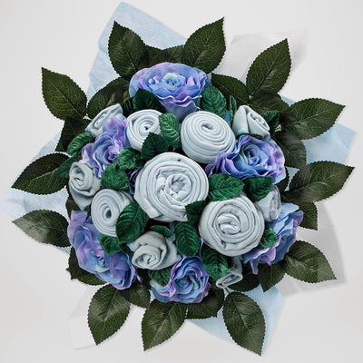 Babyblooms' Luxury Rose Baby Clothes Bouquet, Blue