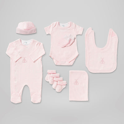 Babyblooms' Luxury Rose Baby Clothes Bouquet, Pink Contents