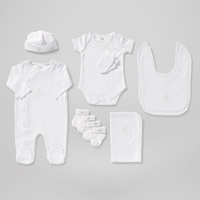 Babyblooms' Luxury Rose Baby Clothes Bouquet, White, Contents 