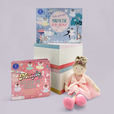 Floss & Rock Enchanted Magnetic Play Scenes, Enchanted Magic Colour-In Cards and Ragtales' Sophie Ballerina Rag Doll