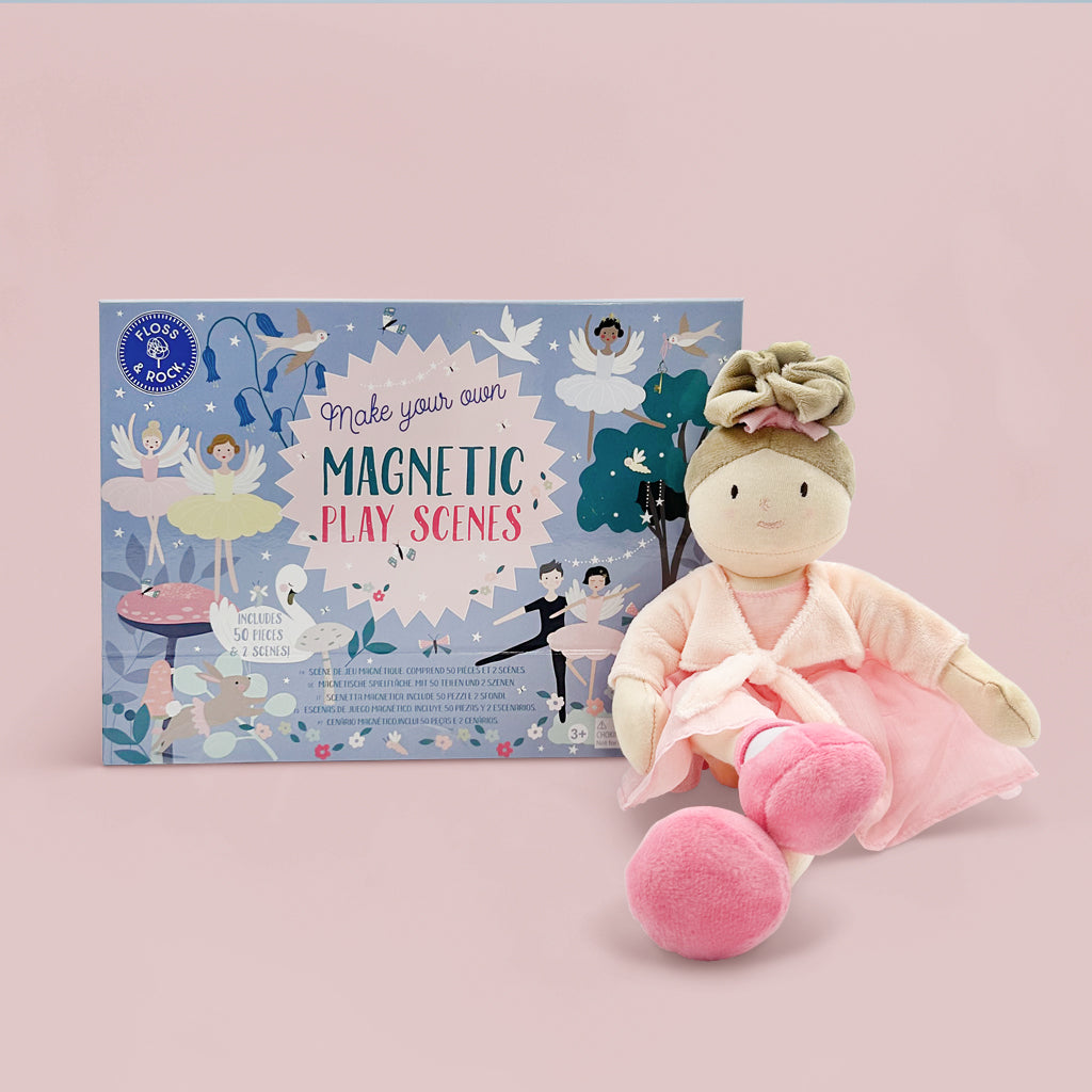 Floss & Rock Magnetic Play Scenes, Enchanted with Sophie Ballerina Rag Doll