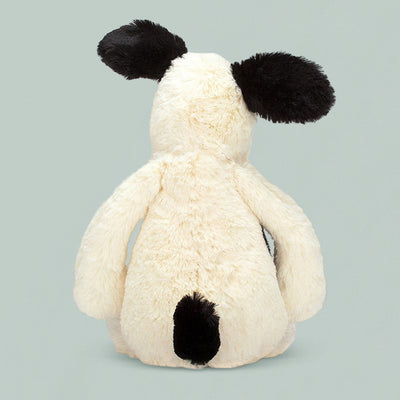 Jellycat Bashful Black and Cream Puppy Back