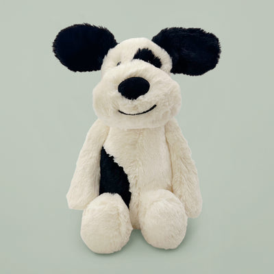 Jellycat Bashful Black and Cream Puppy Soft Toy