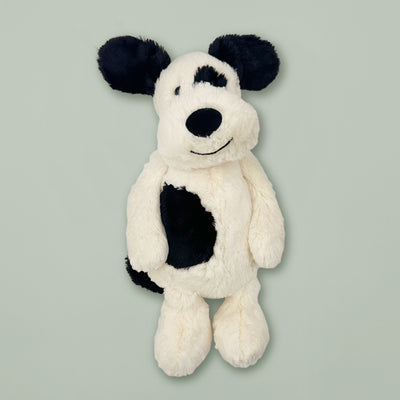 Jellycat Bashful Black and Cream Puppy Soft Toy