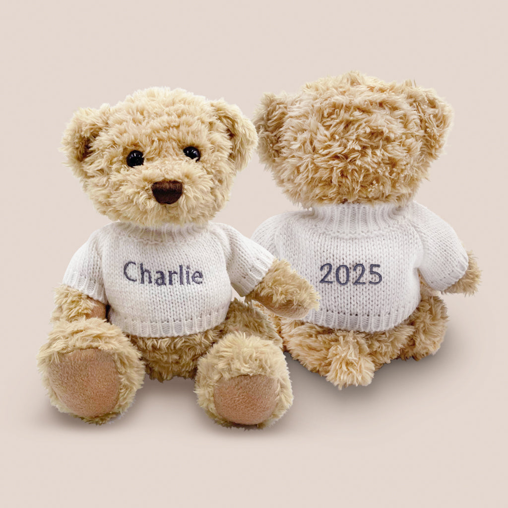 Personalised Bertie Year Bear White