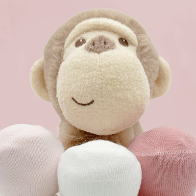 Morris Monkey Nappy Cake, Pink