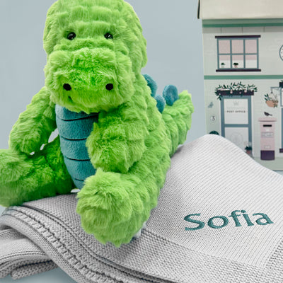 Steiff Spott Stegosaurus with Personalised Blanket Gift Set