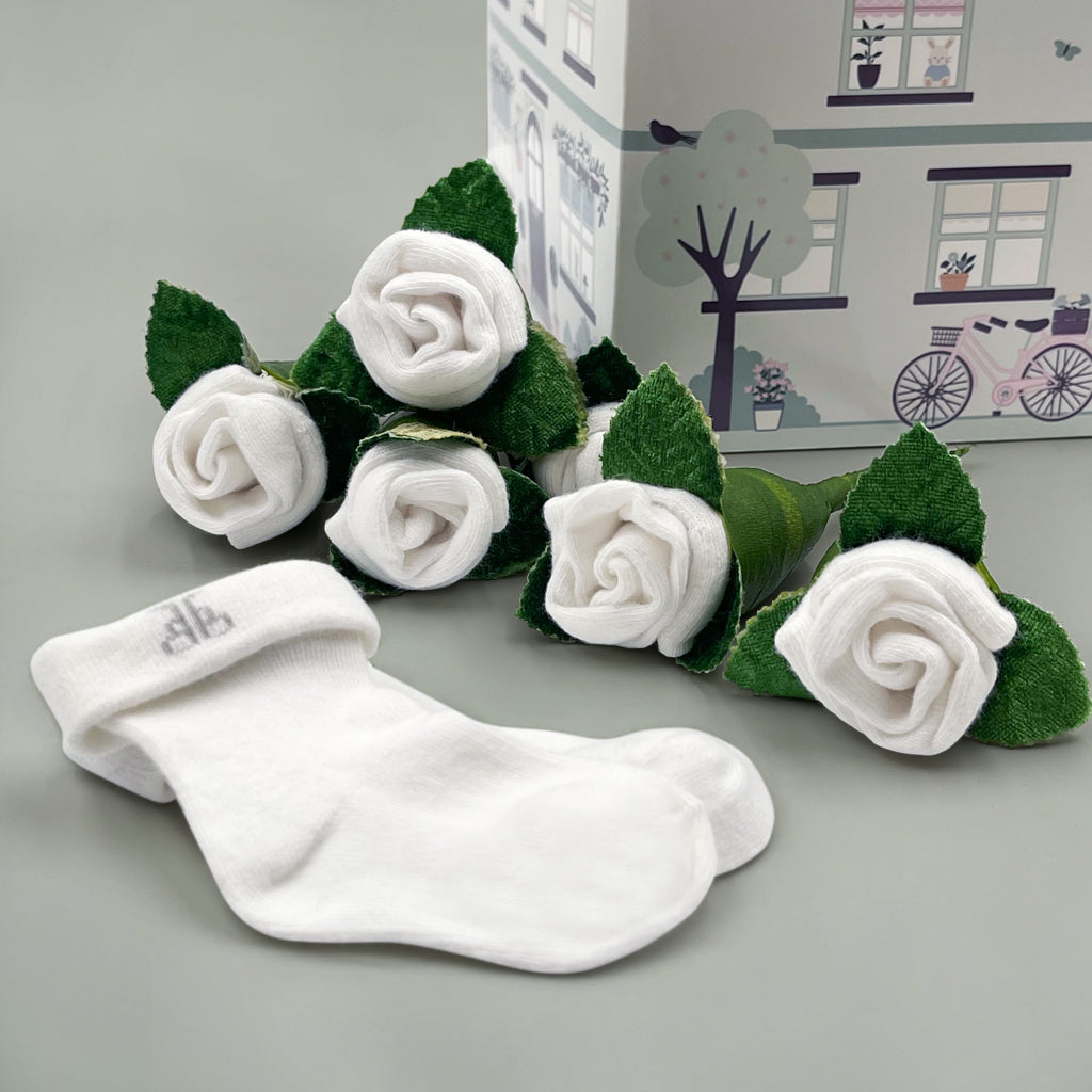 Babyblooms' White Rosebud Socks