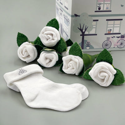 Babyblooms' Rosebud Socks, White 