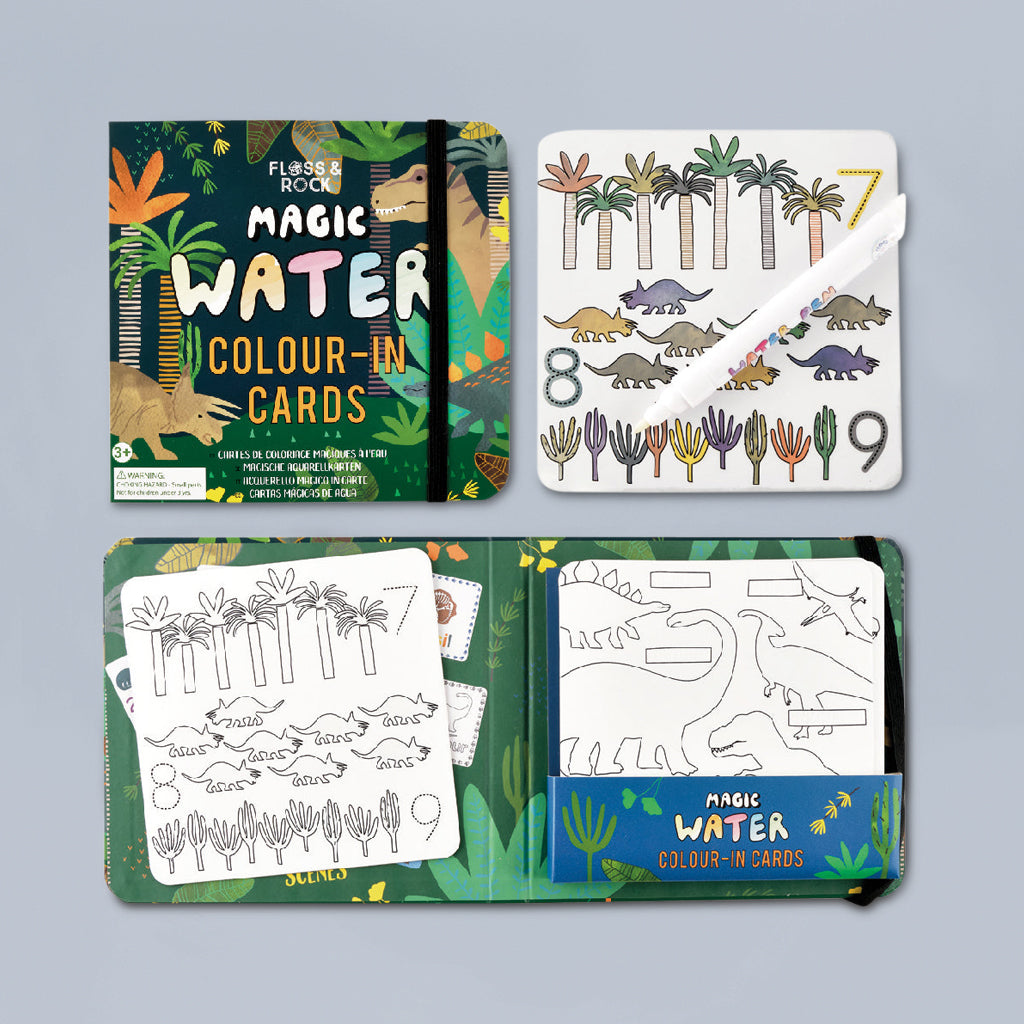 Floss & Rock Magic Colour-In Cards, Dinosaur 