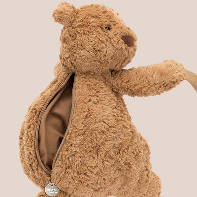 Jellycat Bartholomew Bear Backpack, Close Up