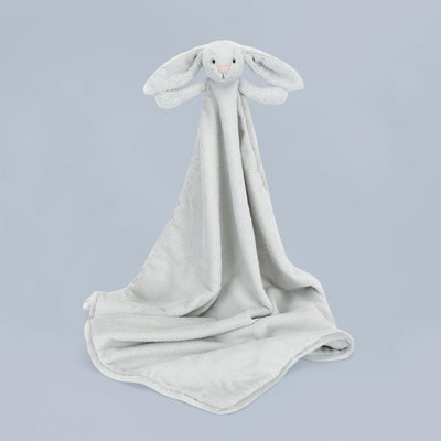 Jellycat Bashful Bunny Blankie, SIlver