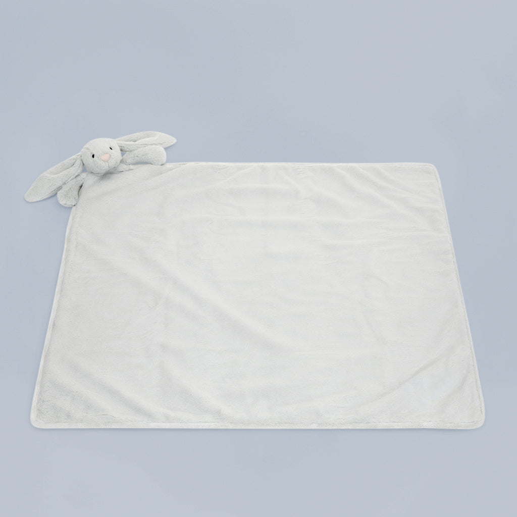 Jellycat Bashful Bunny Blankie, SIlver