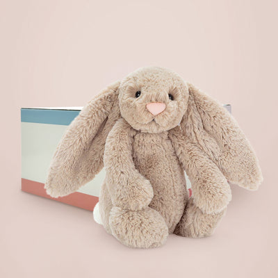 Jellycat Medium Bashful Bunny Soft Toy with Illustrated Gift Box 