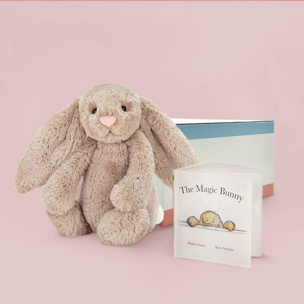 Jellycat Bashful Beige Bunny with The Magic Bunny Book