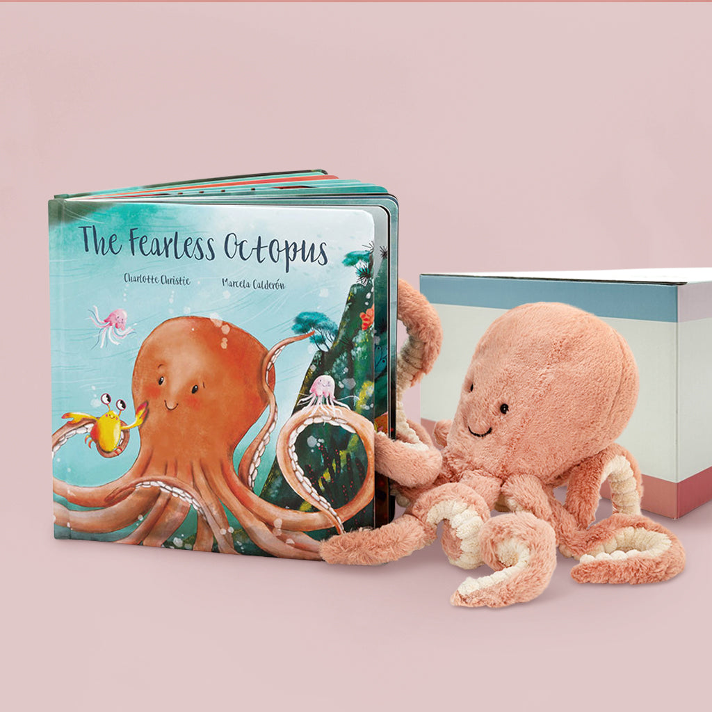 Jellycat Odell Octopus and Odell, The Fearless Octopus Book Gift Set