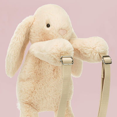 Jellycat Smudge Bunny Backpack, Close Up