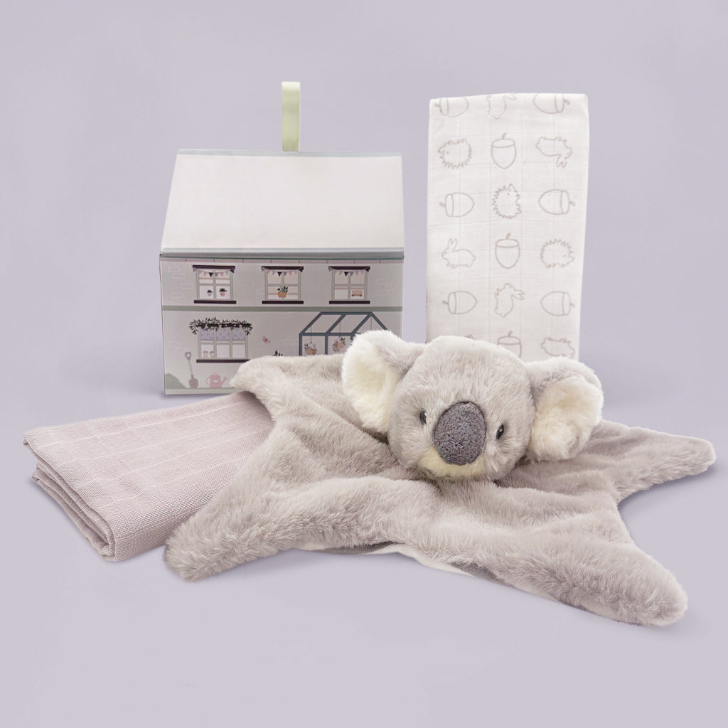 KeelEco Koala Comforter and Swaddles New Baby Gift Set