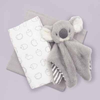 Kodi Koala Comforter and Swaddles New Baby Gift Set Contents