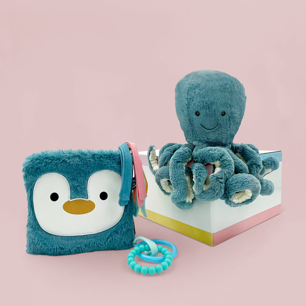 Jellycat Storm Octopus with Little Big Friends 2-in-1 Activity Book, Ocean