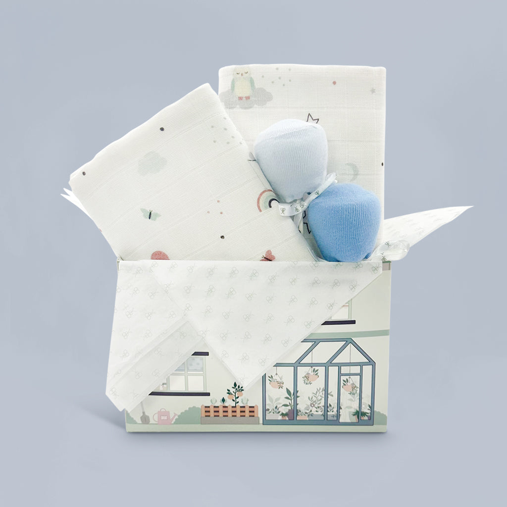 Muslin And Socks New Baby Boy Gift Set