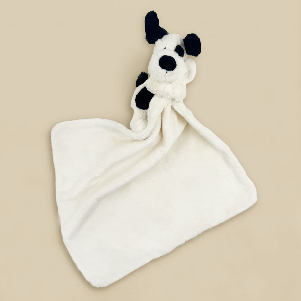 Jellycat Bahshful Black and Cream Puppy Soother