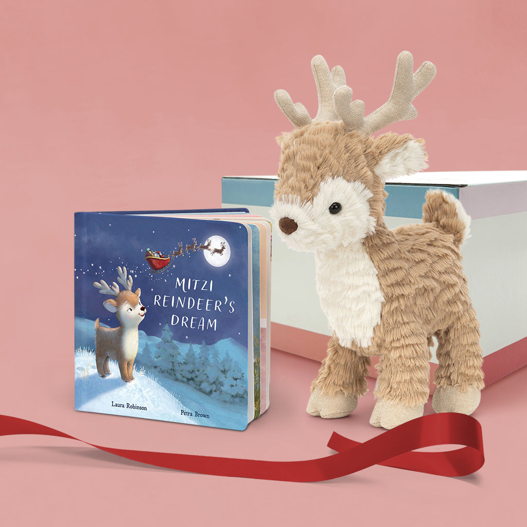 Jellycat Mitzi Reindeer and Book Gift Set