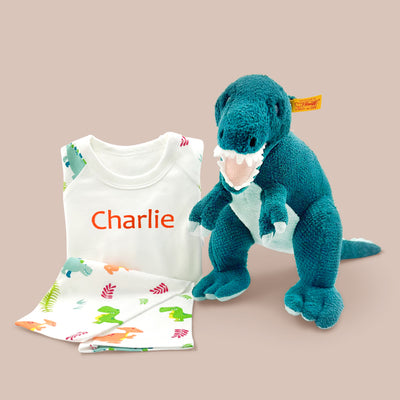 Steiff Thaisen T-Rex and Personalised Dinosaur Pyjamas