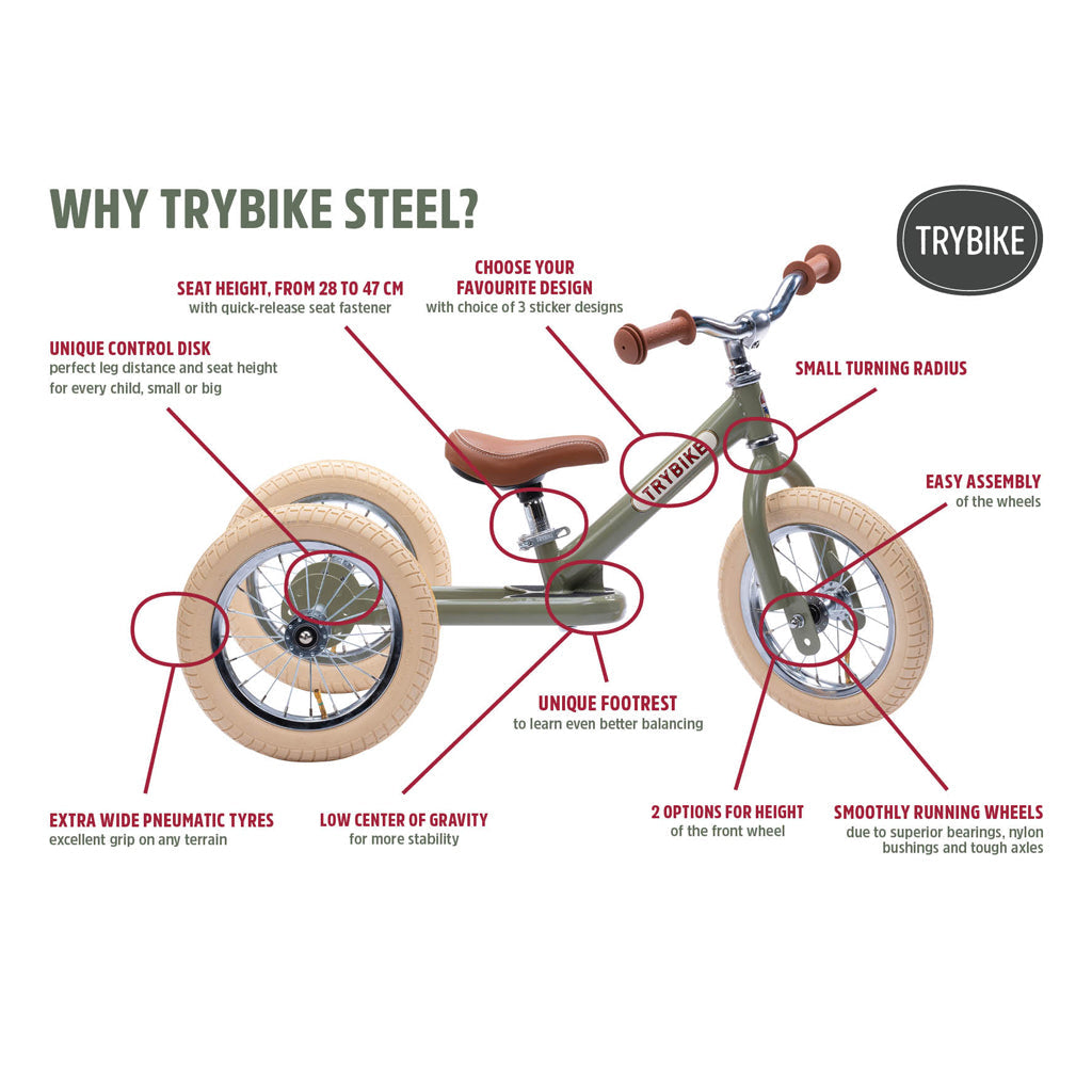 Trybike 2-in-1 Steel Balance Trike