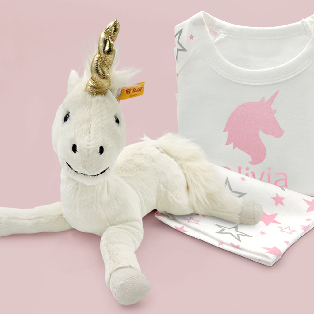 Steiff Unica Unicorn with Personalised Pyjamas 