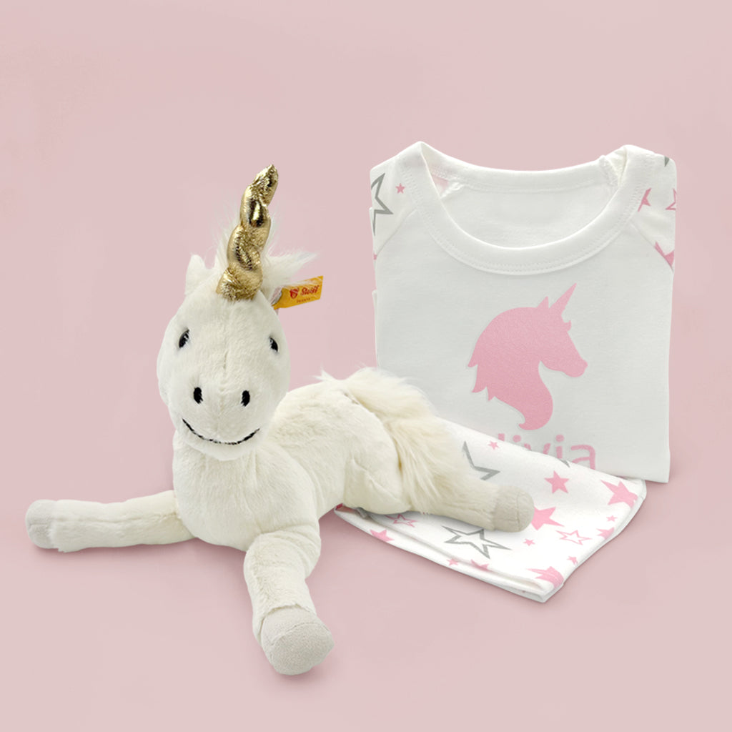 Steiff Unica Unicorn with Personalised Pyjamas 