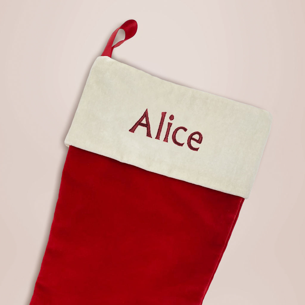 Babyblooms' Personalised Red Christmas Stocking, Close Up