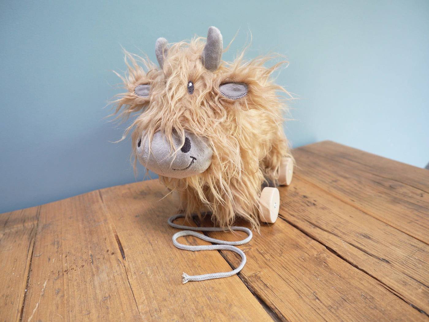 Little Bird Told Me Hubert Highland Cow Pull Along Toy