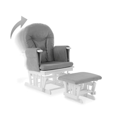 Obaby Reclining Glider Chair and Stool, Grey