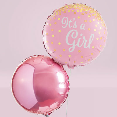 Welcome Baby Girl Balloons with Hand Tied Baby Clothes Bouquet | Babyblooms
