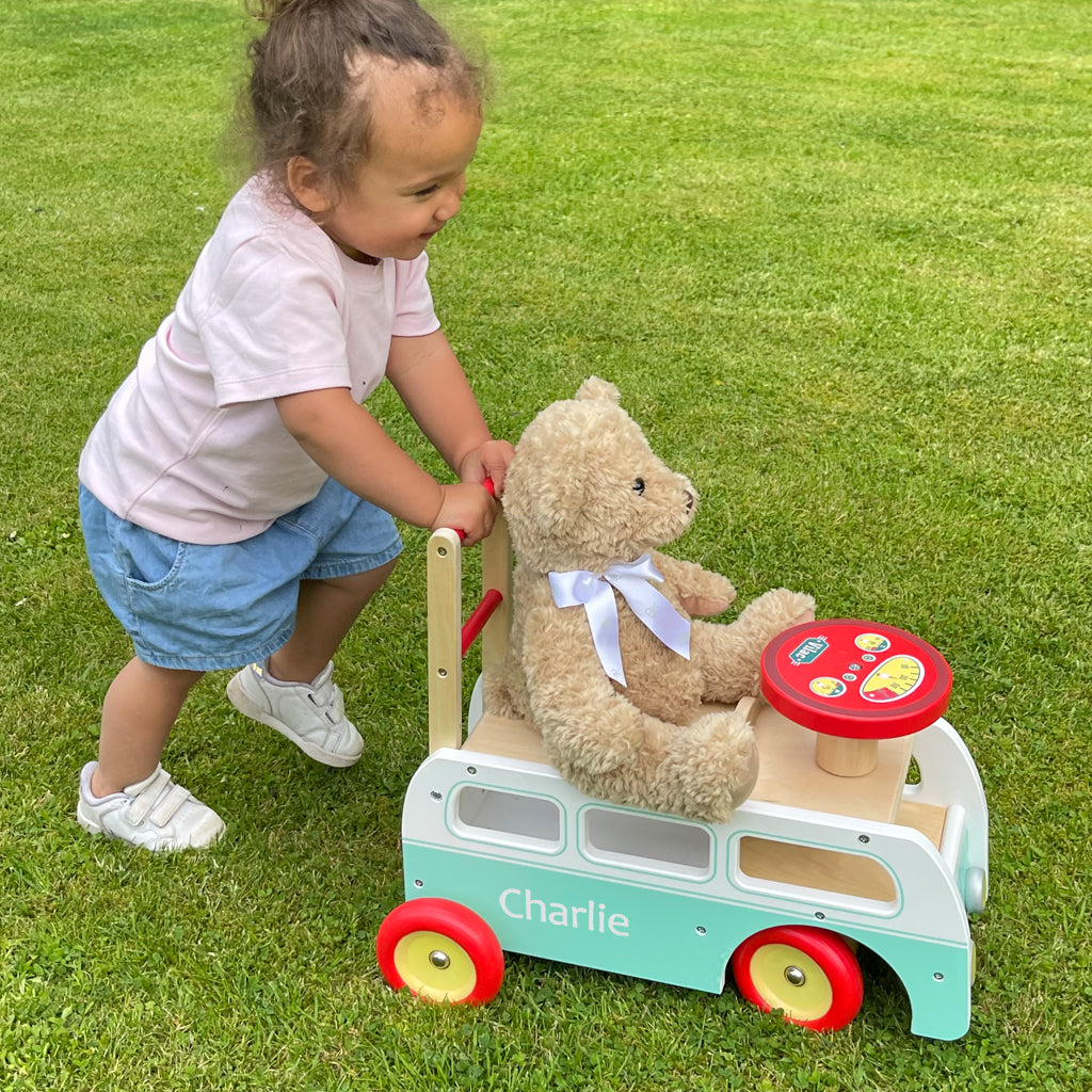 Personalised Wooden Camper Van & Bernard Bear