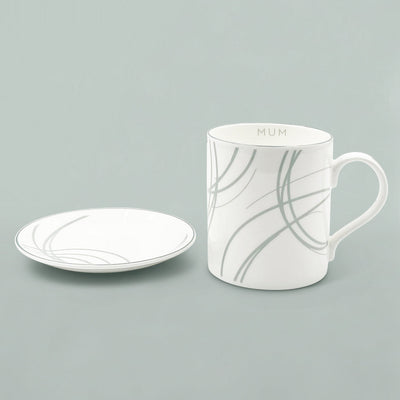 Mum's Christmas Fine Bone China Mug and Coaster Gift Set with Chocolates