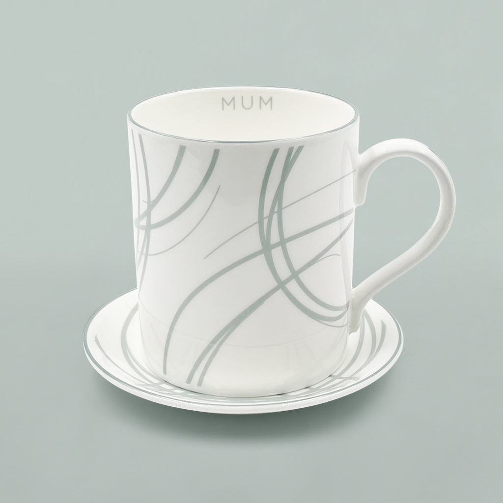 Mum's Christmas Fine Bone China Mug and Coaster Gift Set with Chocolates