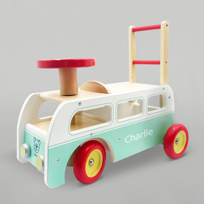 Personalised Wooden Camper Van & Bernard Bear