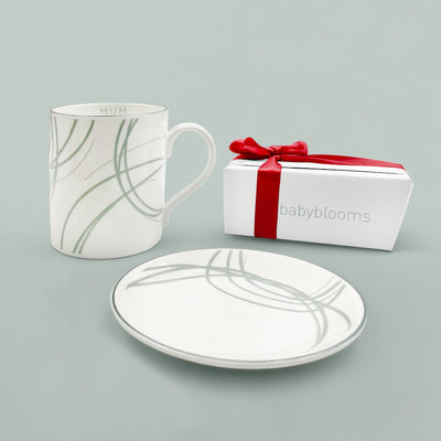 Mum's Christmas Fine Bone China Mug and Coaster Gift Set with Chocolates